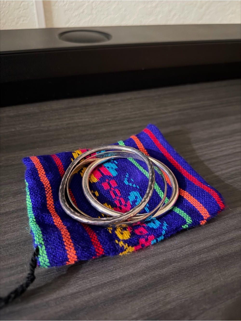 Handcrafted Silver Tone Stackable Bangles - Silver from Mexico